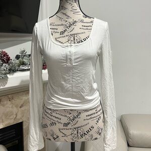 white henley long sleeve shirt